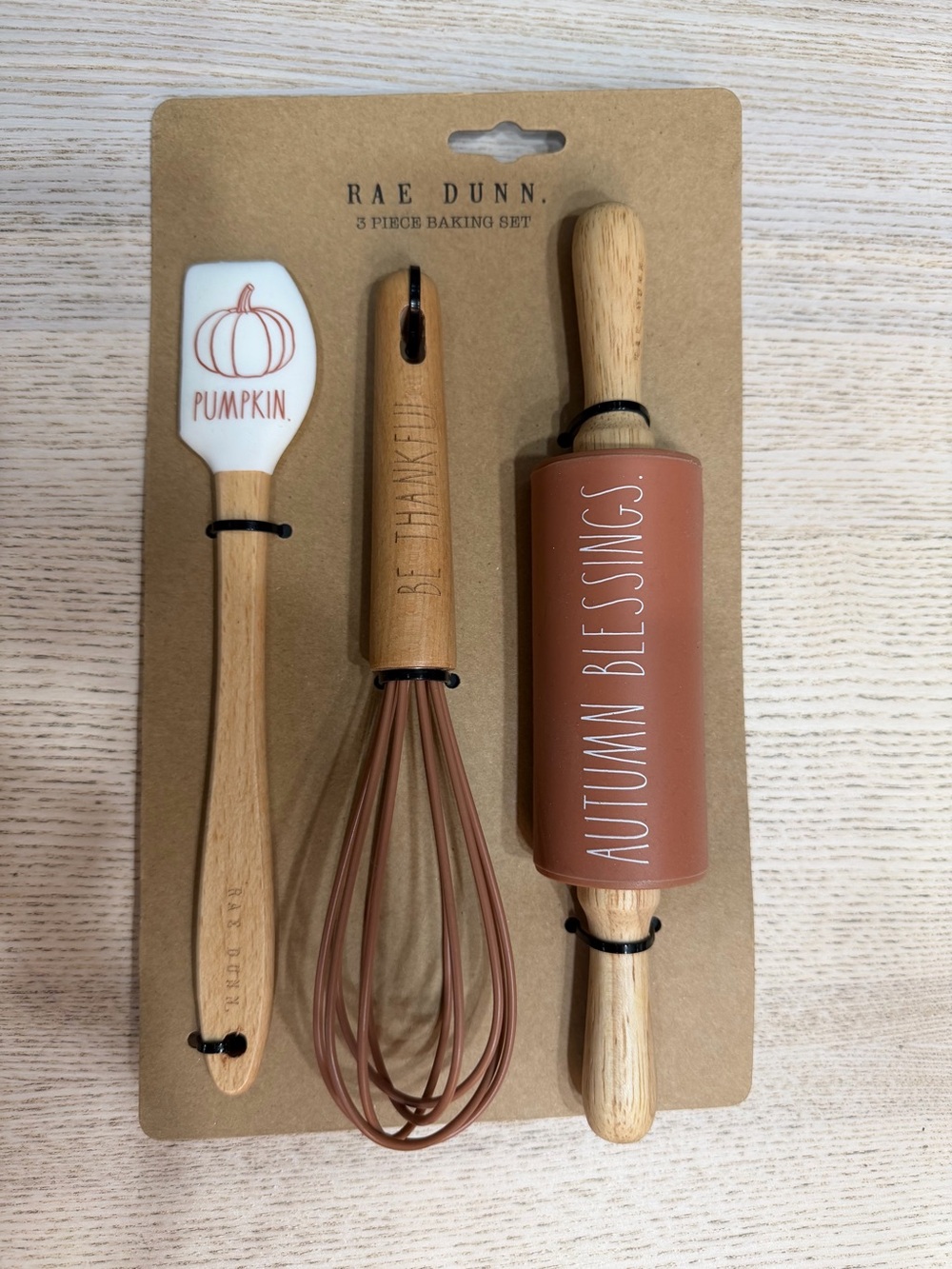 Rae Dunn 3 piece baking set pumpkin be thankful and autumn blessings